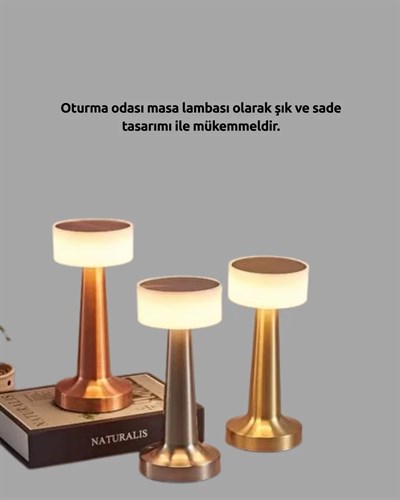 Modern USBli Kablosuz Masa Lambası – Minimalist Tasarım, 3 Farklı Parlaklık