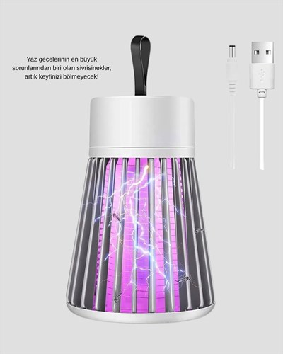 Mor Işıklı Şarjlı Böcek Öldürücü Lamba – Ev, Balkon ve Kamp Kullanımına Uygun