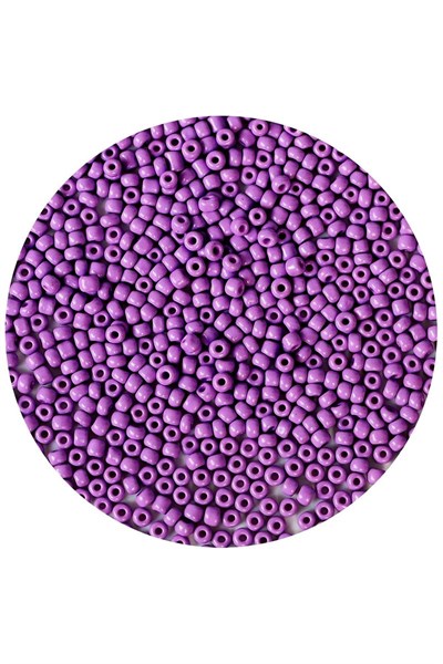 Mor Renk 4 mm Yaklaşık 1100 adet / 100 gram Cam Boncuk Oya Yazma Bileklik ve Kolye