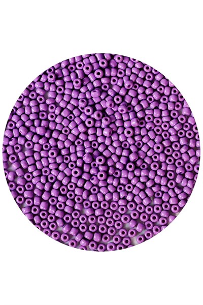 Mor Renk 4 mm Yaklaşık 1100 adet / 100 gram Cam Boncuk Oya Yazma Bileklik ve Kolye