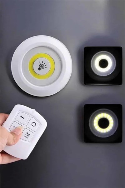 Mutfak Dolap Altı Işığı Uzaktan Kumandalı Yapışkanlı Kablosuz Pilli