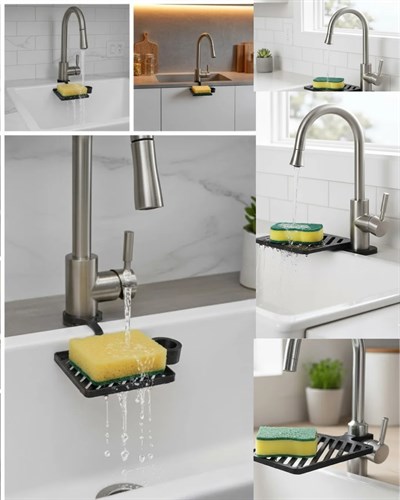 Mutfak Musluk Üstü Sünger Tutucu Tezgah Düzenleyici Organizer