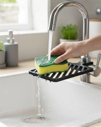 Mutfak Musluk Üstü Sünger Tutucu Tezgah Düzenleyici Organizer