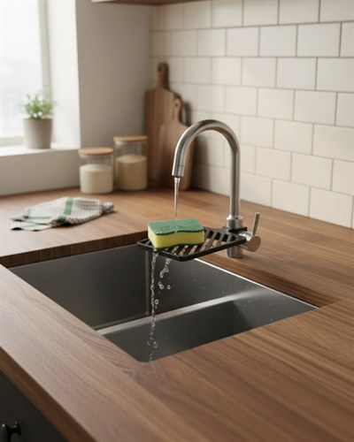 Mutfak Musluk Üstü Sünger Tutucu Tezgah Düzenleyici Organizer