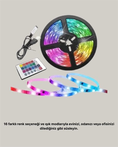 Müziğe Duyarlı Renkli Smart Şerit LED Işık USB Bağlantılı Ambiyans Aydınlatma