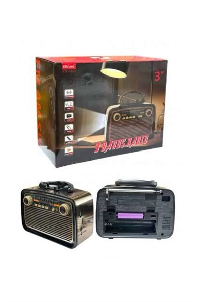 Müzik Kutusu Bluetooth Bağlantılı El Fenerli Nostaljik Tasarım Radyo