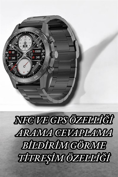 NFC ve Kablosuz Şarjlı Akıllı Saat EKG, Nabız & Spor Modları ile iOS ve Android Uyumlu