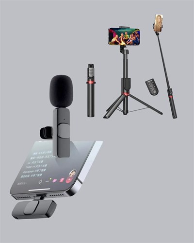 NPL2S TRİPOT +K11 YAKA MİKROFONU SET