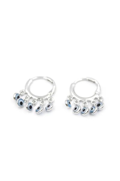 Nazar Boncuklu Küpe - Gümüş