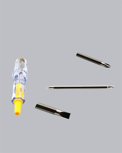 Neon Lambalı Elektrik Kontrol Kalemi Nikel Kaplama 110-220V