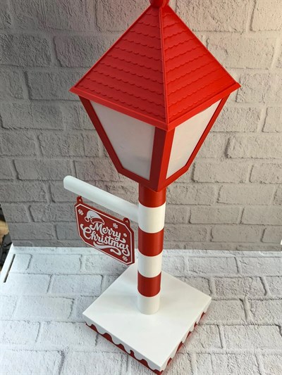 Noel Temalı Tabelalı Lamba Dekoratif Aydınlatma Yılbaşı Süsü