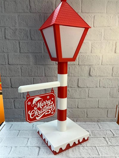 Noel Temalı Tabelalı Lamba Dekoratif Aydınlatma Yılbaşı Süsü