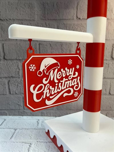 Noel Temalı Tabelalı Lamba Dekoratif Aydınlatma Yılbaşı Süsü