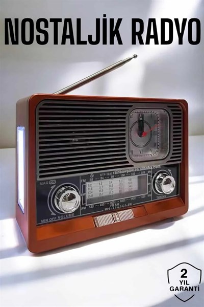 Nostaljik Radyo USB,AUX Ve SD Kart Girişli Bluetooth Bağlantılı