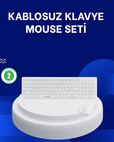 Ofis ve Ev Kullanımı İçin Kablosuz Klavye Fare Seti - Ergonomik ve Pratik