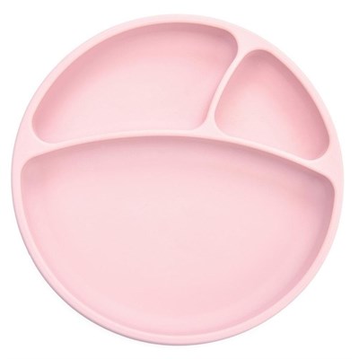 OiOi Porsiyon Vakum Tabanlı Silikon Tabak  - Pinky Pink