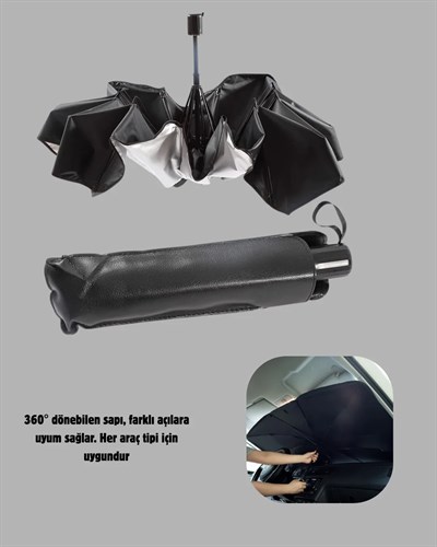 Ön Cam Güneşliği – Kalın Kumaş ve Cam Elyaf İskelet ile Maksimum UV Koruma