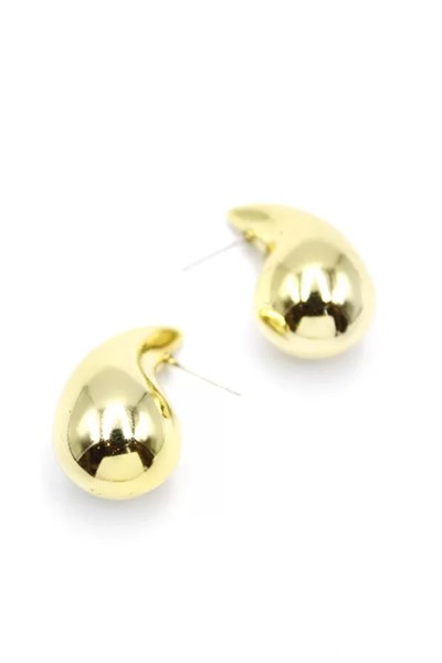 Orta Boy Damla Küpe - Altın