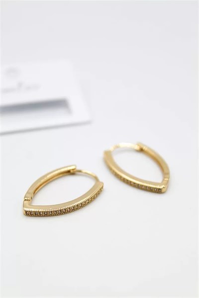 Oval Halka Küpe - Altın