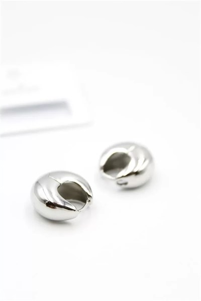 Oval Halka Küpe - Gümüş