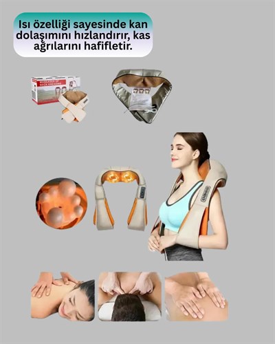 Ovmalı Isıtmalı Masaj Aleti Boyun Omuz Bel ve Ayak İçin Rahatlatıcı Etki