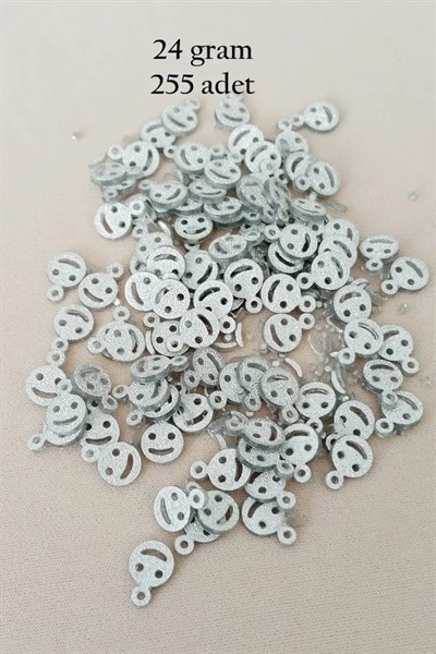 Oya Abiye Bileklik Kolye Pleksi Metalik Plastik Pul Gümüş Renk 24 gram 255 adet - BNC585