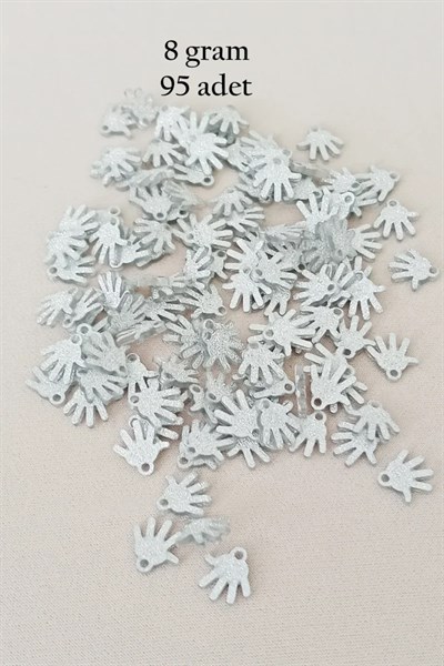 Oya Abiye Bileklik Kolye Pleksi Metalik Plastik Pul Gümüş Renk 8 gram 95 adet - BNC519