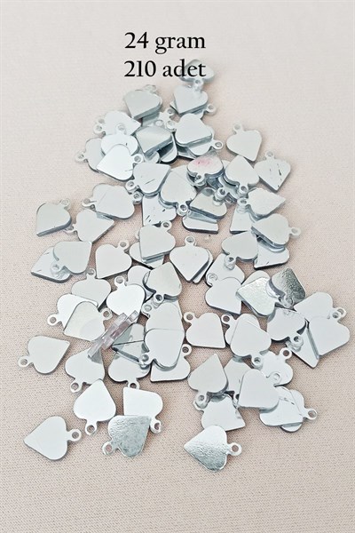 Oya Abiye Bileklik Kolye Pleksi Metalik Plastik Pul Gümüş Renk 24 gram 210 adet - BNC590