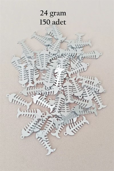 Oya Abiye Bileklik Kolye Pleksi Metalik Plastik Pul Gümüş Renk 24 gram 150 adet - BNC589