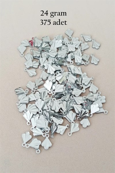 Oya Abiye Bileklik Kolye Pleksi Metalik Plastik Pul Gümüş Renk 24 gram 375 adet - BNC587