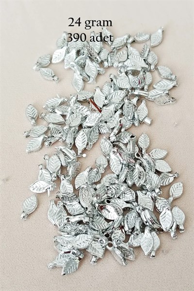 Oya Abiye Bileklik Kolye Pleksi Metalik Plastik Pul Gümüş Renk 24 gram 390 adet - BNC574