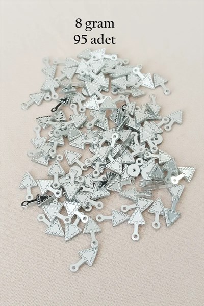 Oya Abiye Bileklik Kolye Pleksi Metalik Plastik Pul Gümüş Renk 8 gram 95 adet - BNC505
