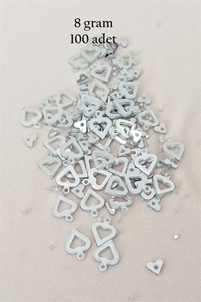 Oya Abiye Bileklik Kolye Pleksi Metalik Plastik Pul Gümüş Renk 8 gram 100 adet - BNC511