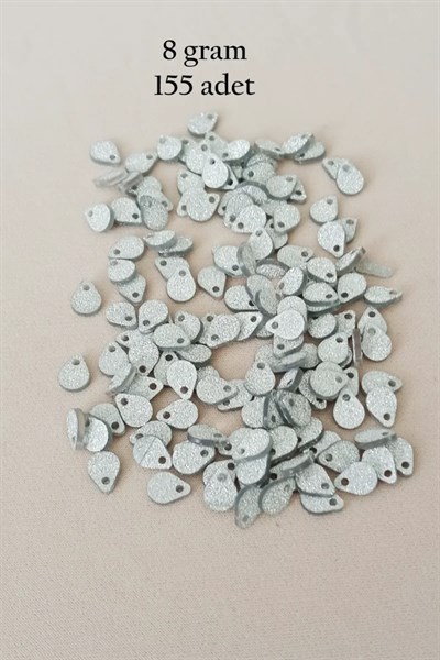 Oya Abiye Bileklik Kolye Pleksi Metalik Plastik Pul Gümüş Renk 8 gram 155 adet - BNC509