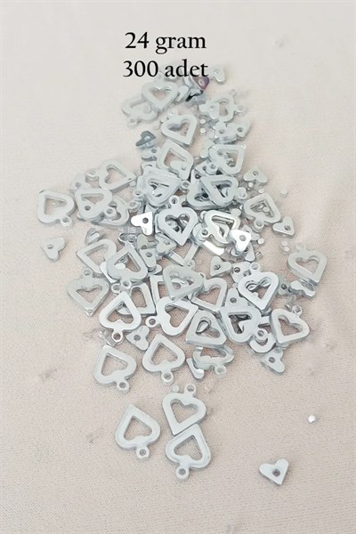 Oya Abiye Bileklik Kolye Pleksi Metalik Plastik Pul Gümüş Renk 24 gram 300 adet - BNC571
