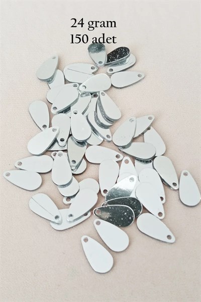 Oya Abiye Bileklik Kolye Pleksi Metalik Plastik Pul Gümüş Renk 24 gram 150 adet - BNC591