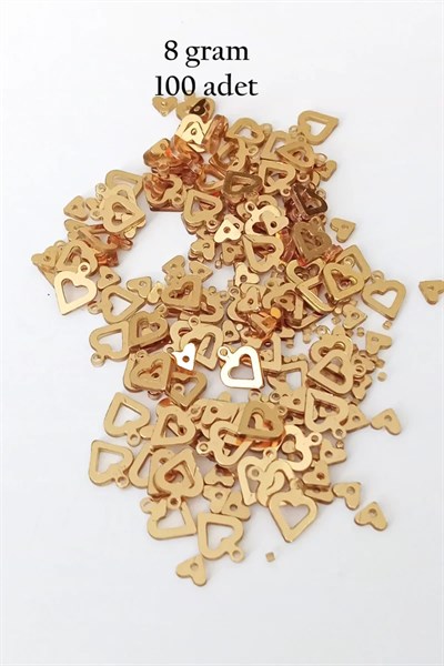 Oya Abiye Bileklik Kolye Pleksi Metalik Plastik Pul Altın Renk 8 gram 100 adet - BNC488