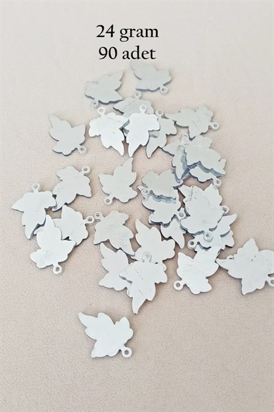 Oya Abiye Bileklik Kolye Pleksi Metalik Plastik Pul Gümüş Renk 24 gram 90 adet - BNC592
