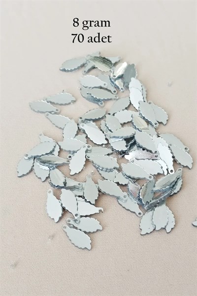 Oya Abiye Bileklik Kolye Pleksi Metalik Plastik Pul Gümüş Renk 8 gram 70 adet - BNC512