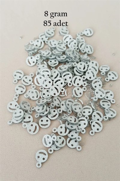 Oya Abiye Bileklik Kolye Pleksi Metalik Plastik Pul Gümüş Renk 8 gram 85 adet - BNC525
