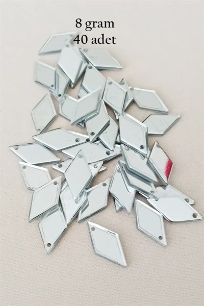 Oya Abiye Bileklik Kolye Pleksi Metalik Plastik Pul Gümüş Renk 8 gram 40 adet - BNC517