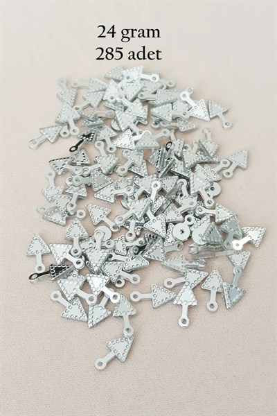 Oya Abiye Bileklik Kolye Pleksi Metalik Plastik Pul Gümüş Renk 24 gram 285 adet - BNC565