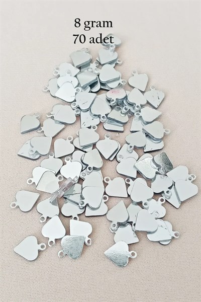 Oya Abiye Bileklik Kolye Pleksi Metalik Plastik Pul Gümüş Renk 8 gram 70 adet - BNC530