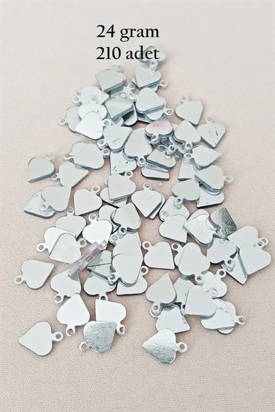 Oya Abiye Bileklik Kolye Pleksi Metalik Plastik Pul Gümüş Renk 24 gram 210 adet - BNC590