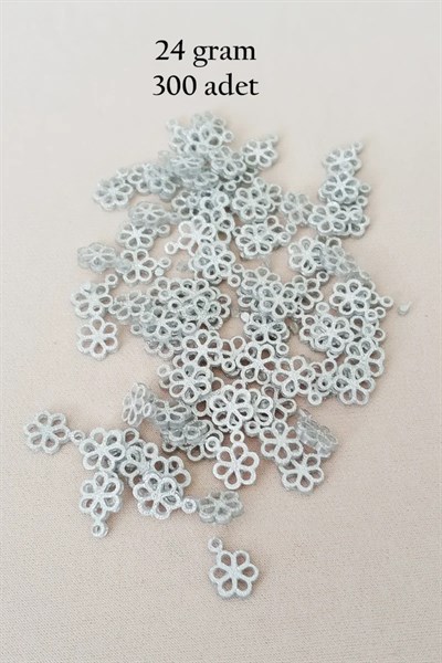 Oya Abiye Bileklik Kolye Pleksi Metalik Plastik Pul Gümüş Renk 24 gram 300 adet - BNC588
