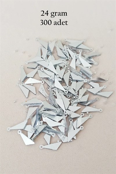 Oya Abiye Bileklik Kolye Pleksi Metalik Plastik Pul Gümüş Renk 24 gram 300 adet - BNC593