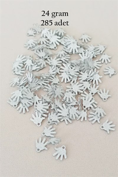 Oya Abiye Bileklik Kolye Pleksi Metalik Plastik Pul Gümüş Renk 24 gram 285 adet - BNC579