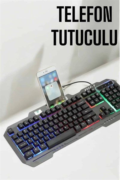 Oyuncu Klavyesi Q Klavye RGB Işıklı Mouse Hediyeli