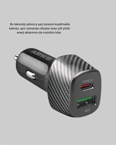 PD Destekli 38W Araç Şarj Başlığı Type-C + USB Çift Çıkış Hızlı Şarj