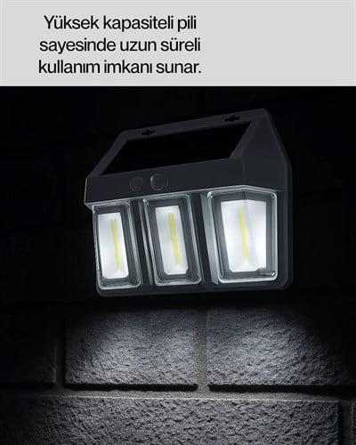 PIR Sensörlü Solar Lamba – Otomatik Şarj ve Gece Aydınlatma